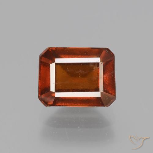 2.50ct Natural Naranja oscuro granate hessonita, corte esmeralda, VS-SI