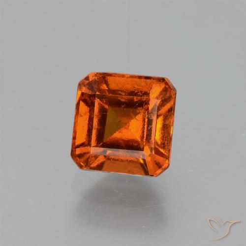 1.57ct Natural Ámbar naranja granate hessonita, corte esmeralda, VS-SI