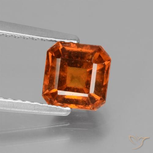 1.53ct Natural Ámbar naranja granate hessonita, corte esmeralda, VS