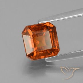 granate hessonita Ámbar naranja natural de 1.53 ct, Corte Octágono / Esmeralda, VS