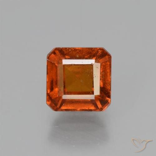 1.70ct Natural Naranja fuego granate hessonita, corte esmeralda, VS-SI