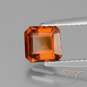 granate hessonita Naranja oscuro natural de 1.42 ct, Corte Octágono / Esmeralda, VS-SI