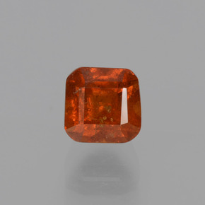 Granate hessonita naranja natural de 1,22 ct, corte esmeralda, VS-SI