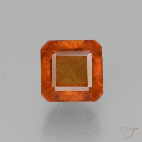 1.78ct Natural Naranja medio granate hessonita, corte esmeralda, VS-SI