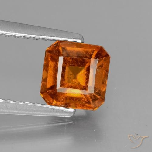 1.29ct Natural Ámbar naranja granate hessonita, corte esmeralda, VS