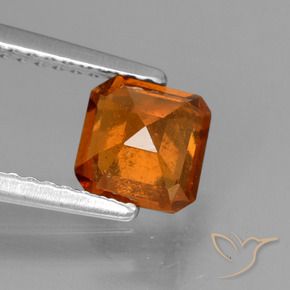 granate hessonita Ámbar naranja natural de 1.29 ct, Corte Octágono / Esmeralda, VS