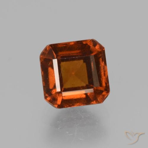 1.55ct Natural Naranja oscuro granate hessonita, corte esmeralda, VS
