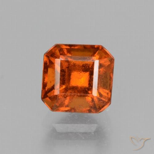 1.52ct Natural Ámbar naranja granate hessonita, corte esmeralda, VS