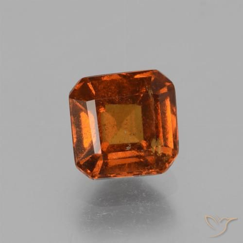 1.60ct Natural Naranja medio granate hessonita, corte esmeralda, VS-SI