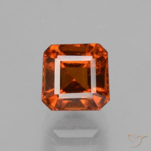 1.80ct Natural Naranja oscuro granate hessonita, corte esmeralda, VS