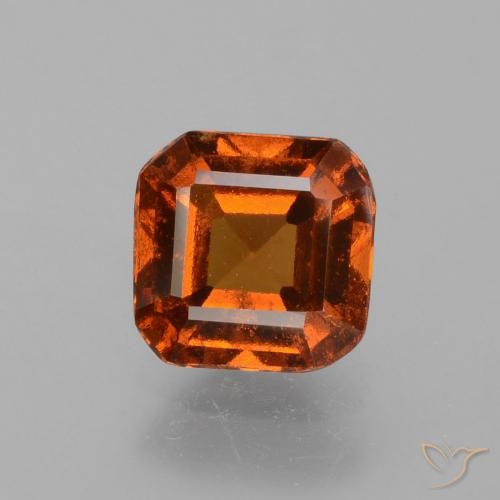1.44ct Natural Naranja oscuro granate hessonita, corte esmeralda, VS