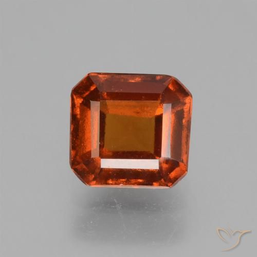 1.52ct Natural Ámbar naranja granate hessonita, corte esmeralda, VS