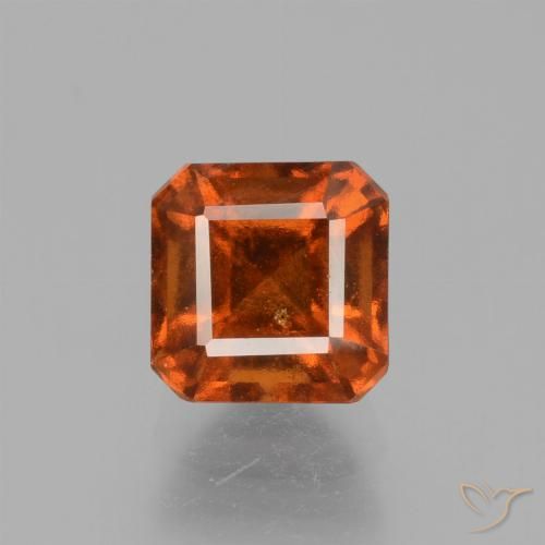 1.67ct Natural Ámbar naranja granate hessonita, corte esmeralda, VS