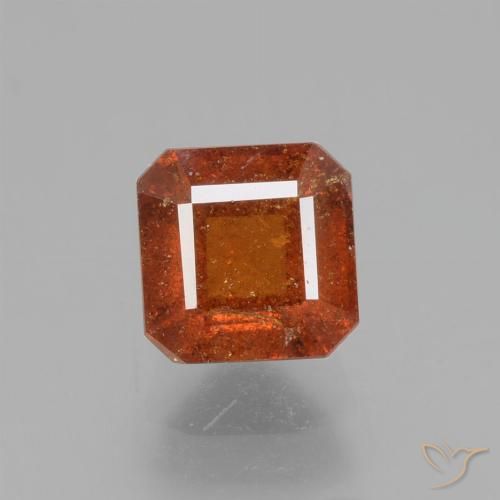 1.61ct Natural Naranja oscuro granate hessonita, corte esmeralda, VS-SI