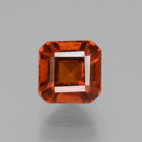 Granate hessonita naranja natural de 1,70 ct, corte esmeralda, VS