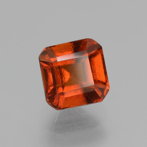 Granate hessonita naranja natural de 1,70 ct, corte esmeralda, VS