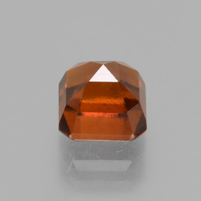 Granate hessonita naranja natural de 1,70 ct, corte esmeralda, VS