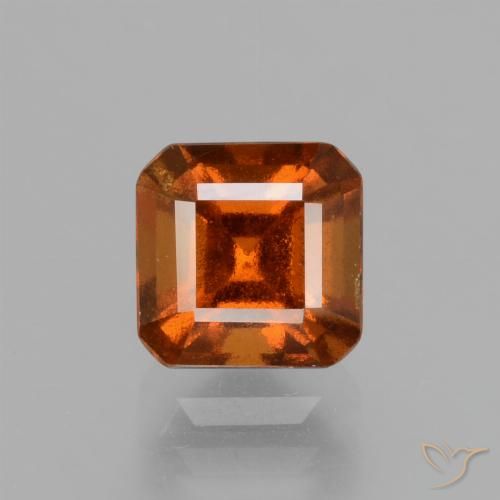 1.57ct Natural Naranja oscuro Granate Hessonita, corte esmeralda, VS