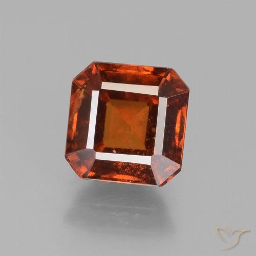2.18ct Natural Ámbar naranja granate hessonita, corte esmeralda, VS-SI
