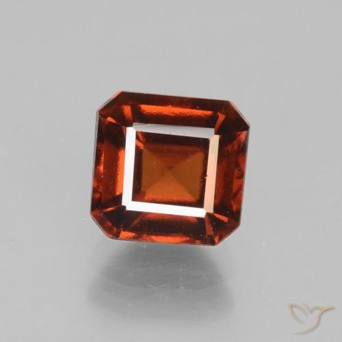 2.04ct Natural Naranja rojizo oscuro granate hessonita, corte esmeralda, VS