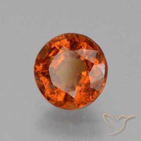 granate hessonita Naranja oscuro natural de 1.90 ct, Redondo, VS-SI