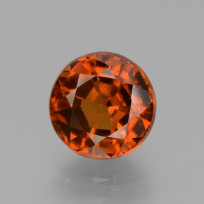 Granate hessonita naranja natural de 2,05 ct, corte redondo, VS