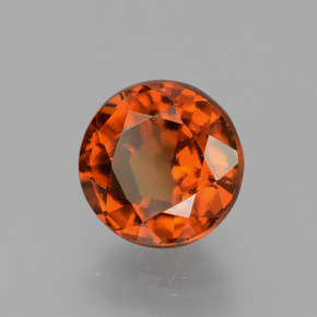 Granate hessonita naranja natural de 2,05 ct, corte redondo, VS