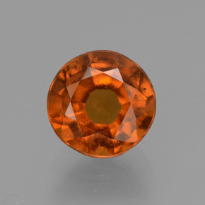 Granate hessonita naranja natural de 2,53 ct, corte redondo, VS