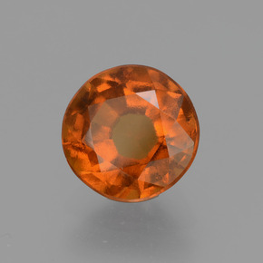 Granate hessonita naranja natural de 2,53 ct, corte redondo, VS