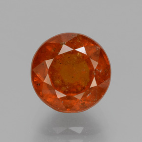 Granate hessonita naranja natural de 3,93 ct, corte redondo, SI