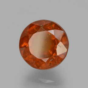 Granate hessonita naranja natural de 3,93 ct, corte redondo, SI