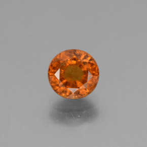 Granate hessonita naranja natural de 1,28 ct, corte redondo, VS-SI