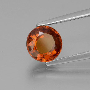 Granate hessonita naranja natural de 1,78 ct, corte redondo, VS