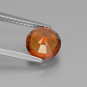 Granate hessonita naranja natural de 1,78 ct, corte redondo, VS