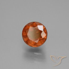 granate hessonita Ámbar naranja natural de 1.65 ct, Redondo, VS