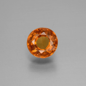 Granate hessonita naranja natural de 1,24 ct, corte redondo, VS