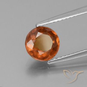 granate hessonita Naranja oscuro medio natural de 1.65 ct, Redondo, VS-SI