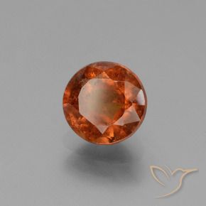 granate hessonita Ámbar naranja natural de 1.90 ct, Redondo, VS-SI
