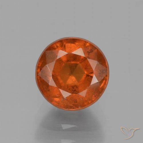 granate hessonita Naranja medio natural de 1.71 ct, Corte Redondo, VS