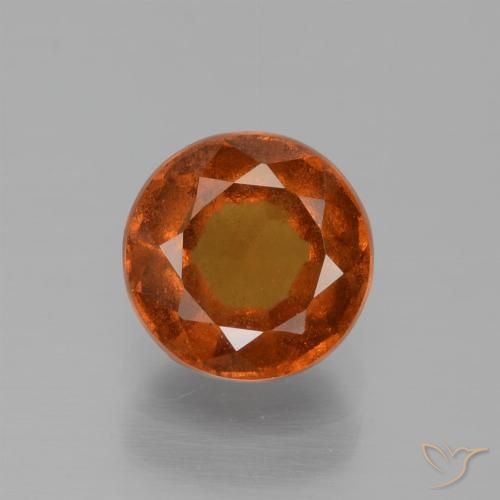 1.68ct Natural Ámbar naranja Granate Hessonita, Redondo, VS
