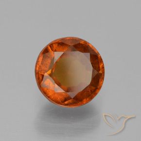 granate hessonita Ámbar naranja natural de 1.68 ct, Redondo, VS