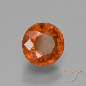 granate hessonita Ámbar naranja natural de 1.62 ct, Redondo, VS-SI
