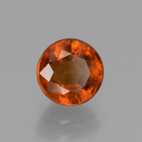 Granate hessonita naranja natural de 1,42 ct, corte redondo, VS