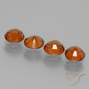 Gemas de granate hessonita Naranja oscuro natural de 3.78 ct, Redondo, VS-SI