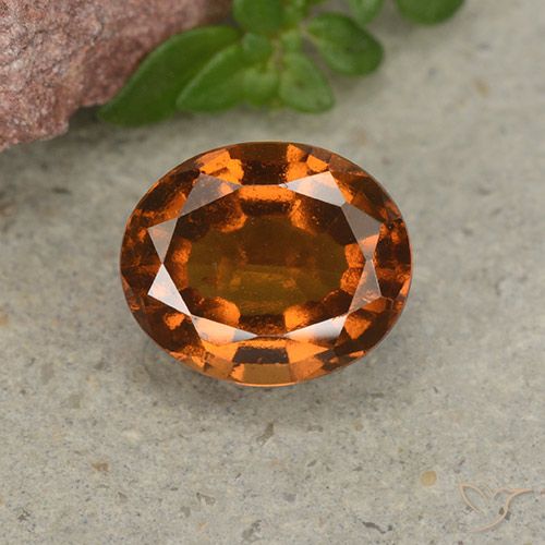 2.06ct Natural Ámbar naranja Granate Hessonita, Ovalada, VS