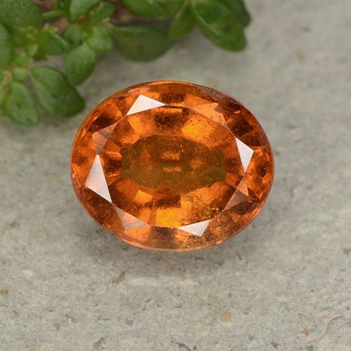 2.22ct Natural Naranja oscuro Granate Hessonita, Ovalada, VS