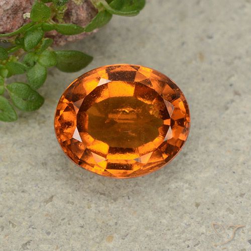 2.38ct Natural Naranja oscuro Granate Hessonita, Ovalada, VS-SI