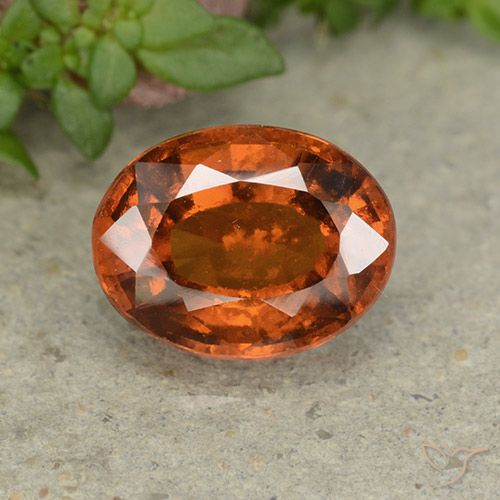 2.79ct Natural Naranja oscuro Granate Hessonita, Ovalada, VS