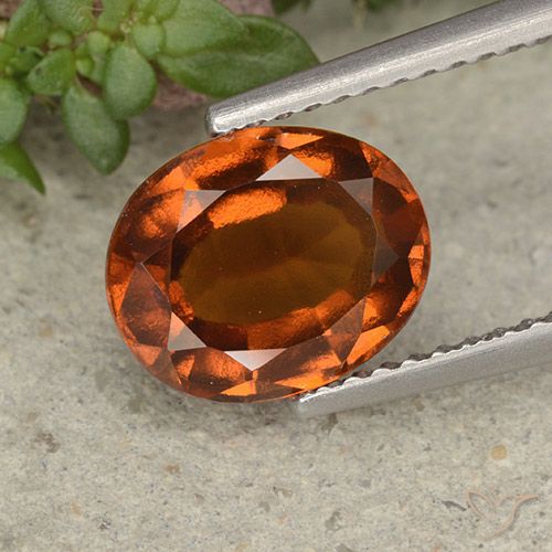 2.61ct Natural Naranja oscuro Granate Hessonita, Ovalada, VS