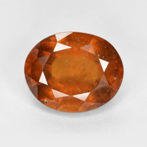 Granate hessonita naranja natural de 5,45 ct, corte óvalo, VS-SI